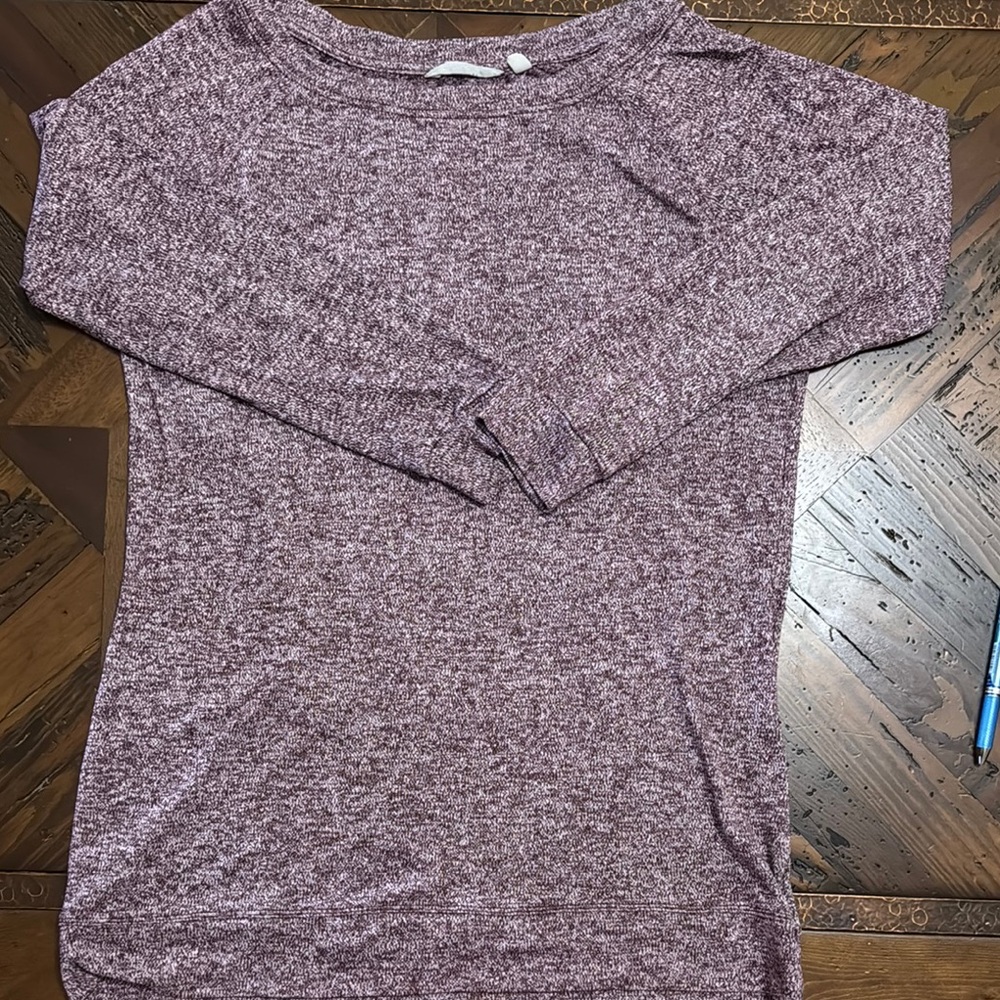 Athleta Marled Purple 3/4 Long Sleeve Top